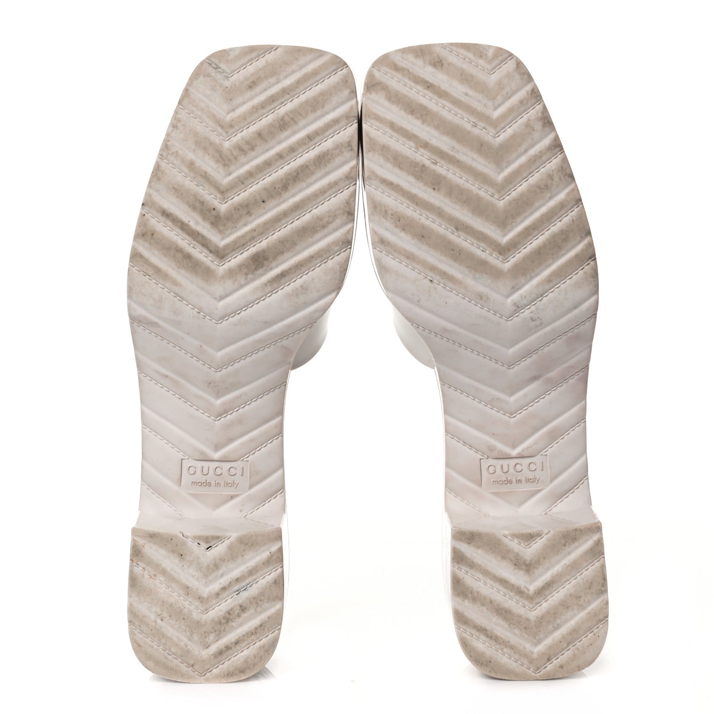 Rubber Gucci Logo Womens Platform 20/60mm Slide Sandals 41 Mystic White