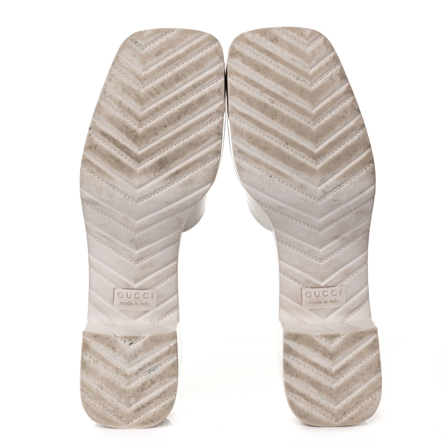 Gucci Rubber Gucci Logo Womens Platform 20/60mm Slide Sandals 41 Mystic White 5 of 8