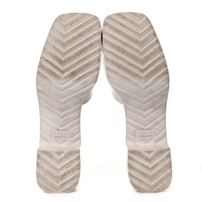 Gucci Rubber Gucci Logo Womens Platform 20/60mm Slide Sandals 41 Mystic White 5 of 8
