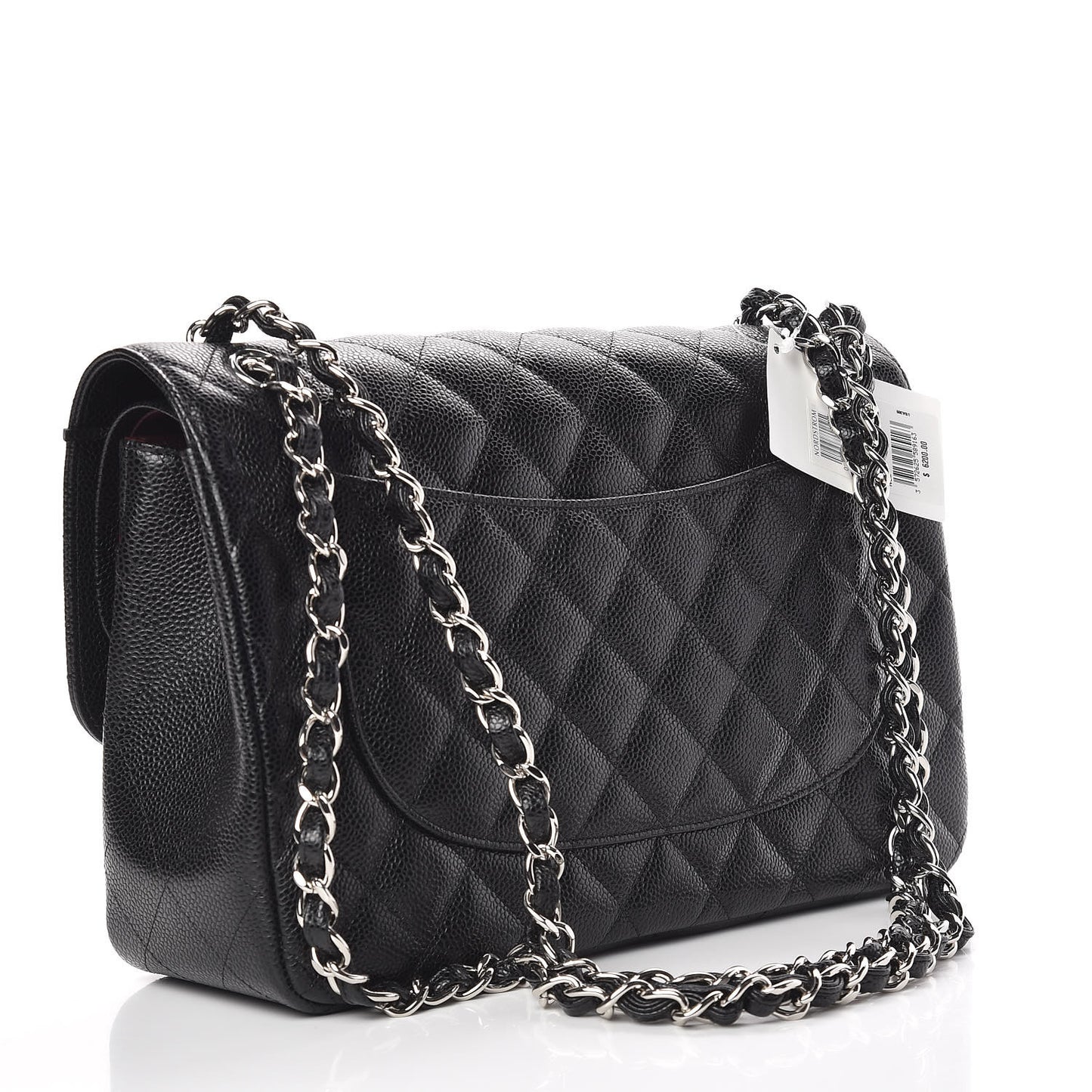 Caviar Quilted Jumbo Double Flap Black