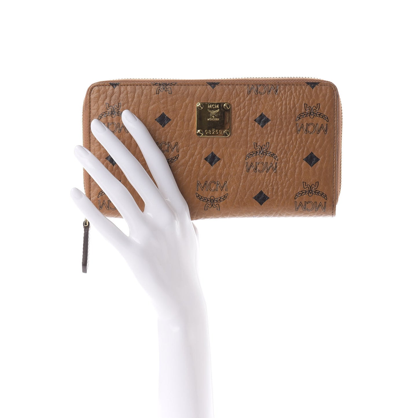 Visetos Large Zip Around Wallet Cognac