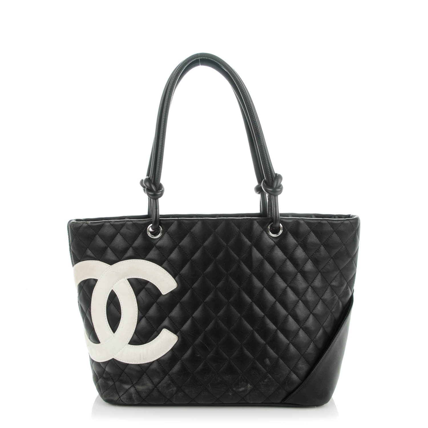 Chanel Calfskin Quilted Large Cambon Tote Black White 1 of 7