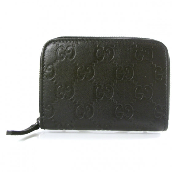 Guccissima Train Pass Case Wallet Black