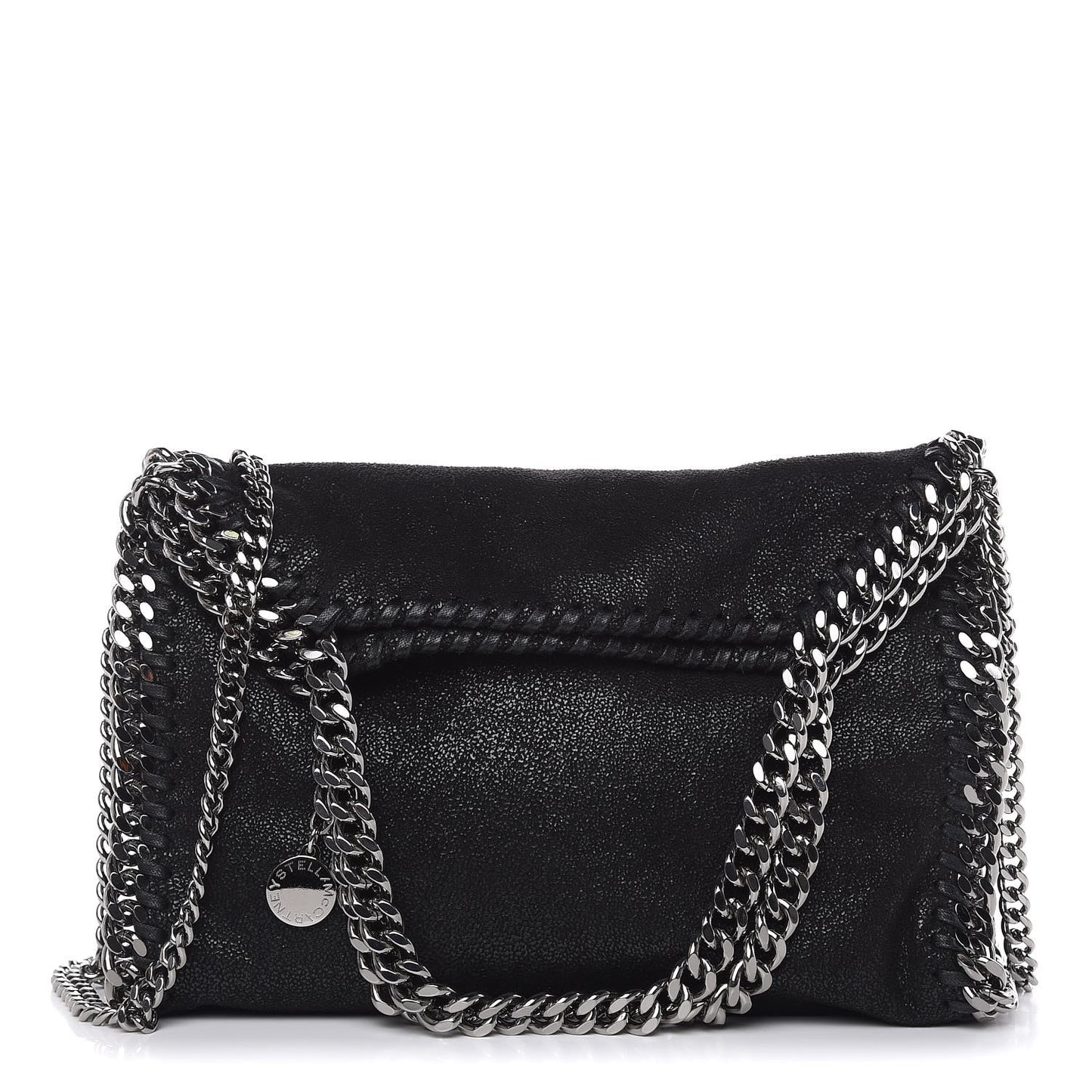 Shaggy Deer Mini Falabella Fold Over Tote Black