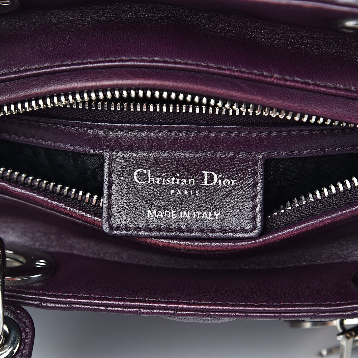 Lambskin Cannage Medium Lady Dior Purple