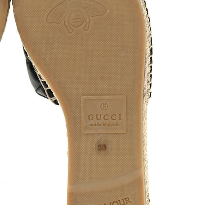 Gucci Nappa Matelasse GG Marmont Espadrille Slide Sandals 38 Black 8 of 12