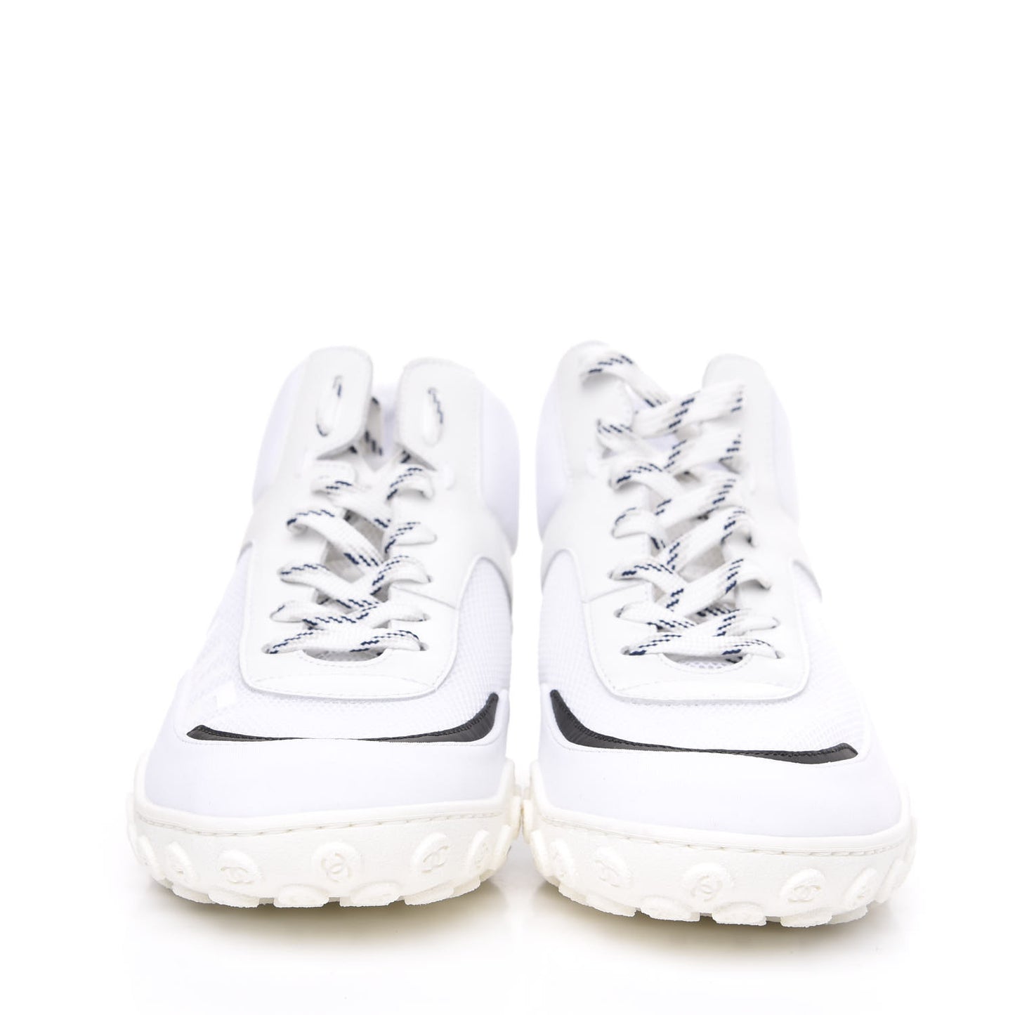 Calfskin Mesh Lycra Womens Logo High Top Sneakers 37 White