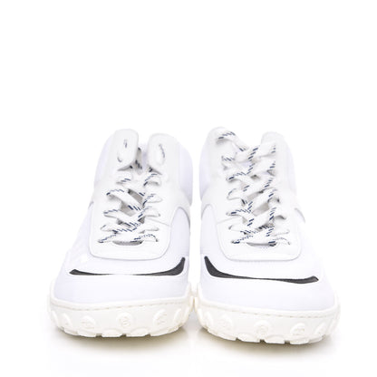Chanel Calfskin Mesh Lycra Womens Logo High Top Sneakers 37 White 2 of 8