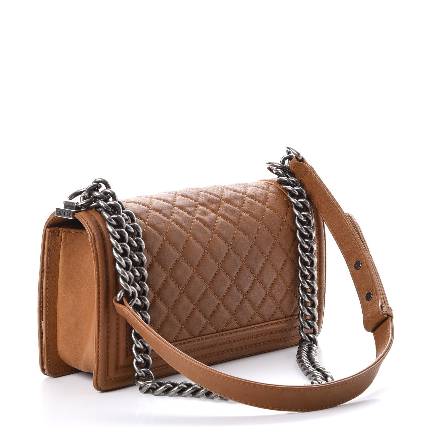Chanel Calfskin Quilted Metal Embellished Paris Dallas Medium Boy Flap Beige 3 of 8