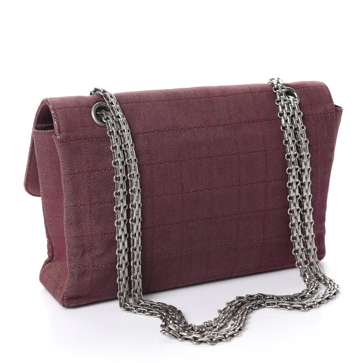 Chanel Canvas Chocolate Bar Reissue Single Flap Dark Red 2 of 15
