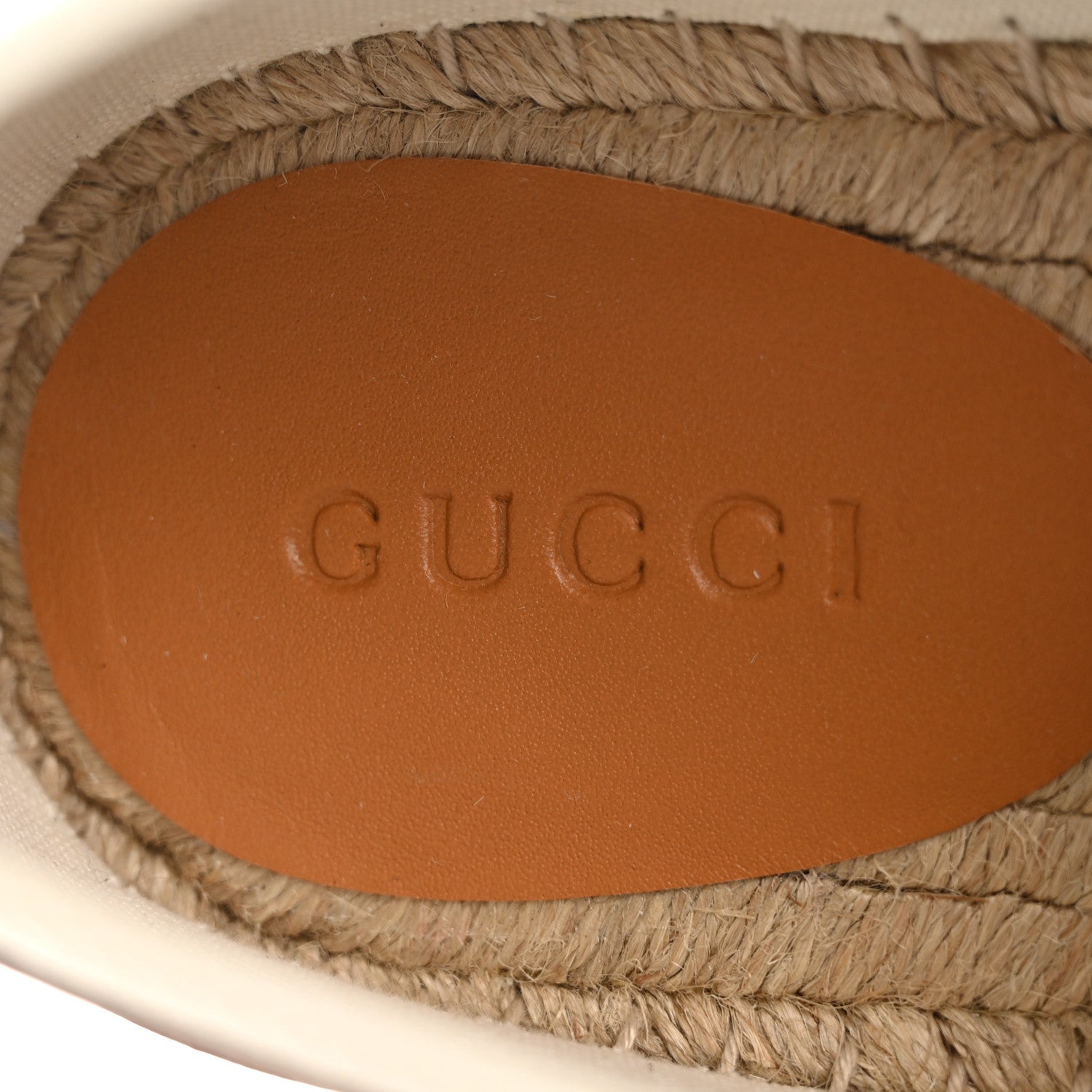 Gucci GG Monogram Mens Espadrille Loafers 9 Beige Ebony Mystic White 6 of 9