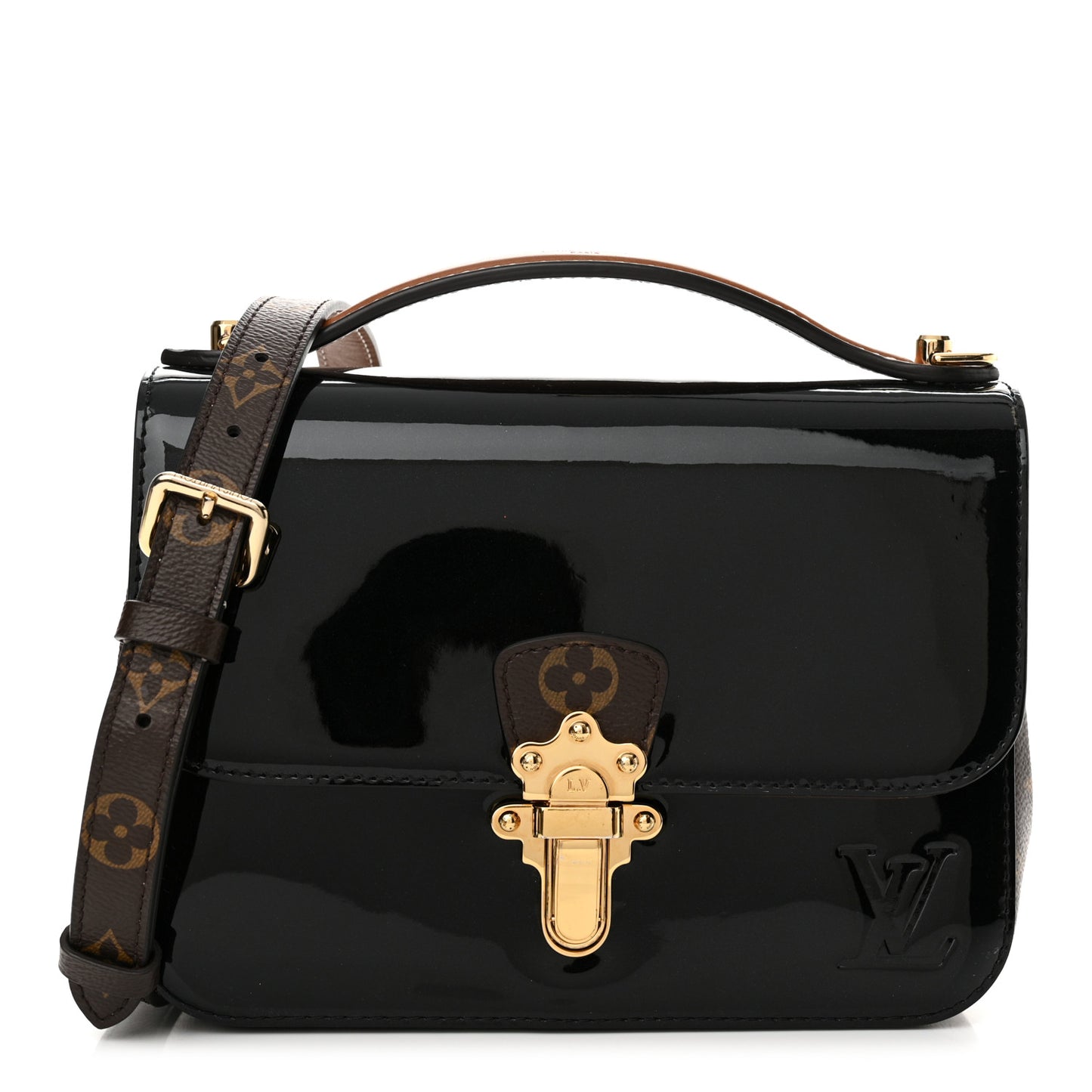 Patent Calfskin Monogram Cherrywood BB Black