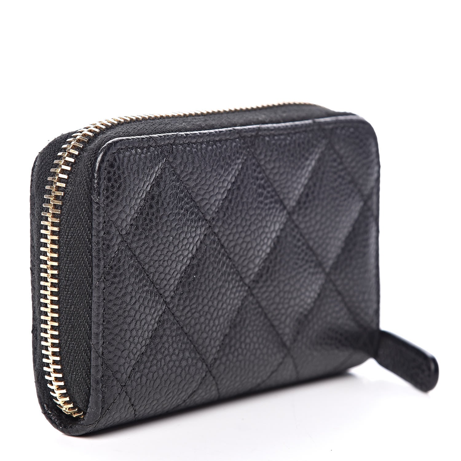 Chanel Caviar Quilted Zip Coin Purse Black 3 of 8
