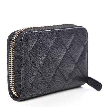 Chanel Caviar Quilted Zip Coin Purse Black 3 of 8