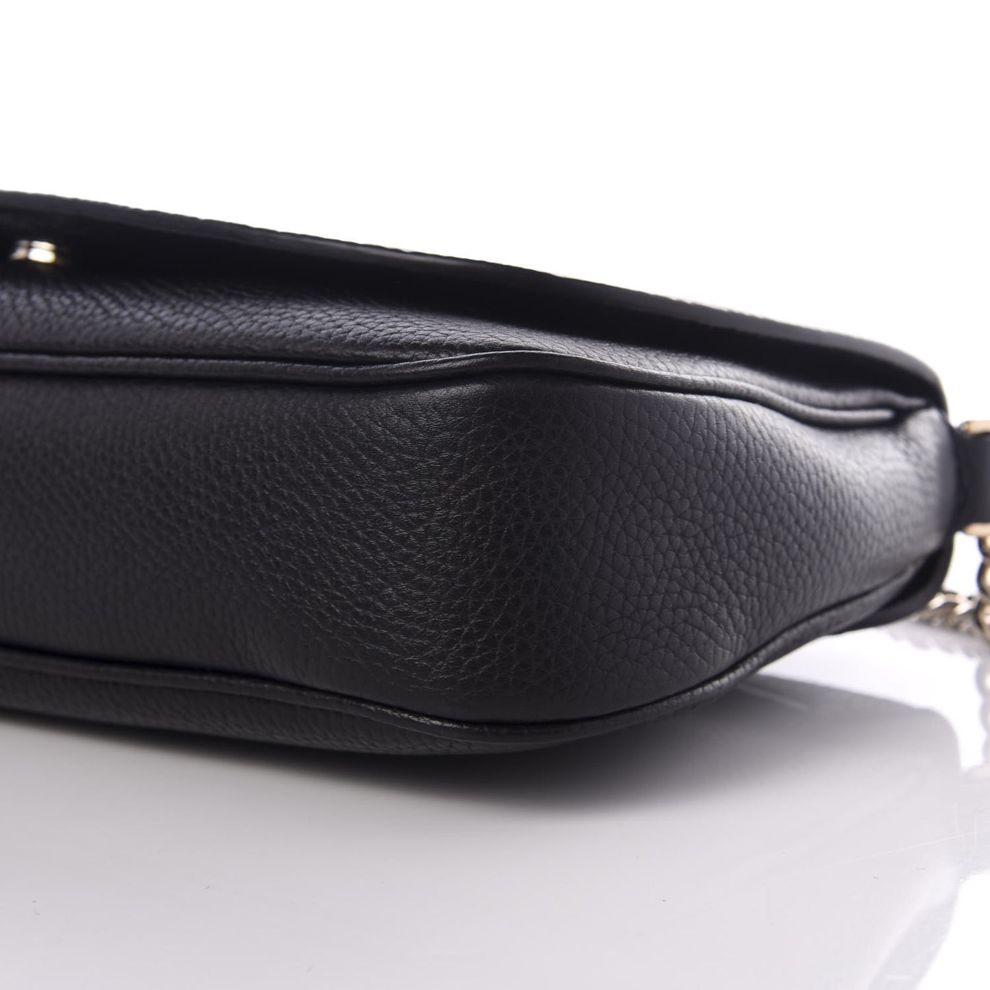 Pebbled Calfskin Medium Soho Flap Crossbody Black