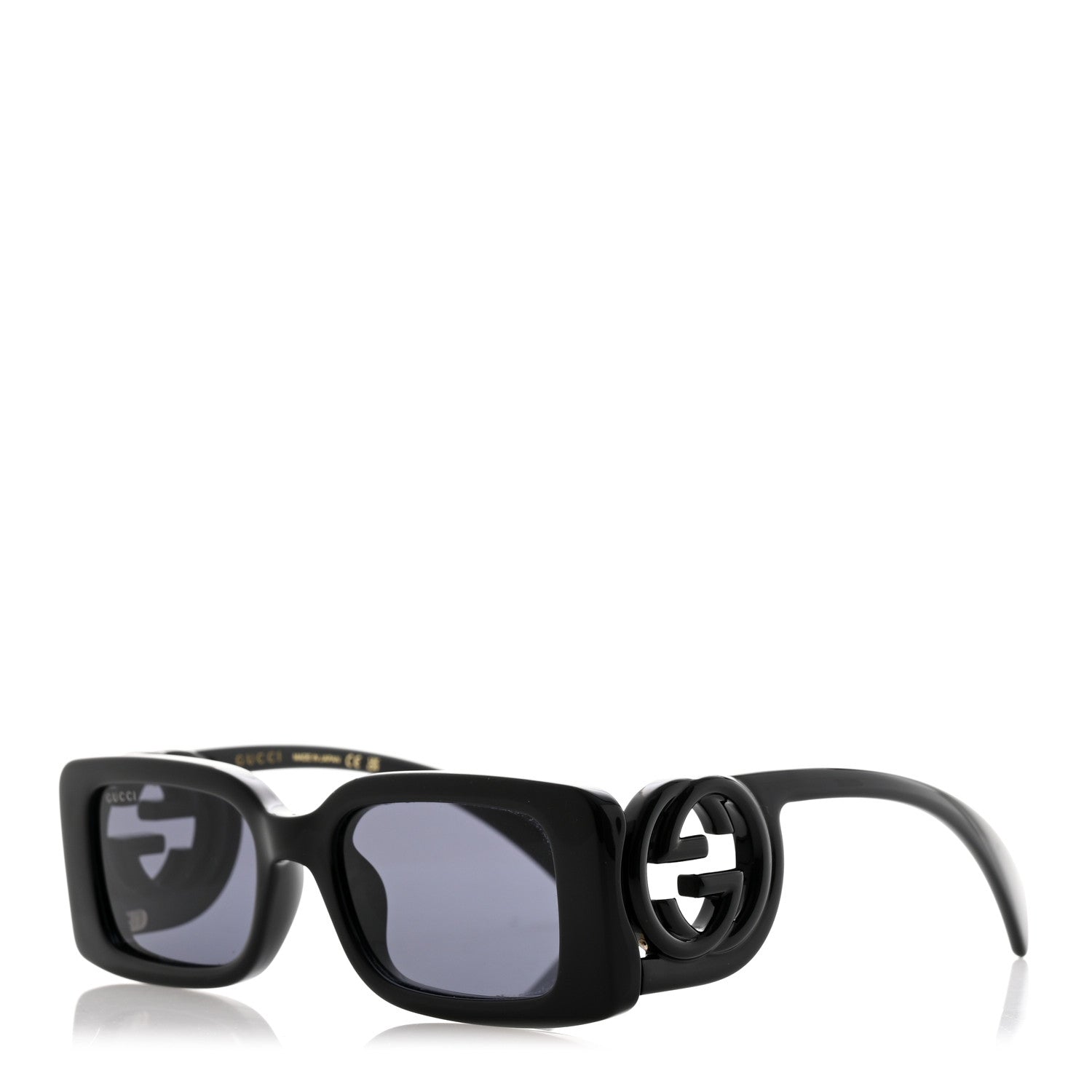 Gucci Acetate Chaise Rectangler Frame Sunglasses GG1325S Black 1 of 8