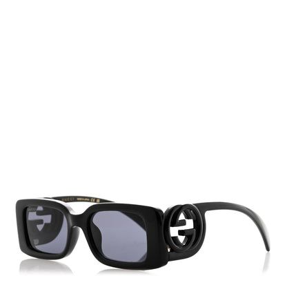 Gucci Acetate Chaise Rectangler Frame Sunglasses GG1325S Black 1 of 8
