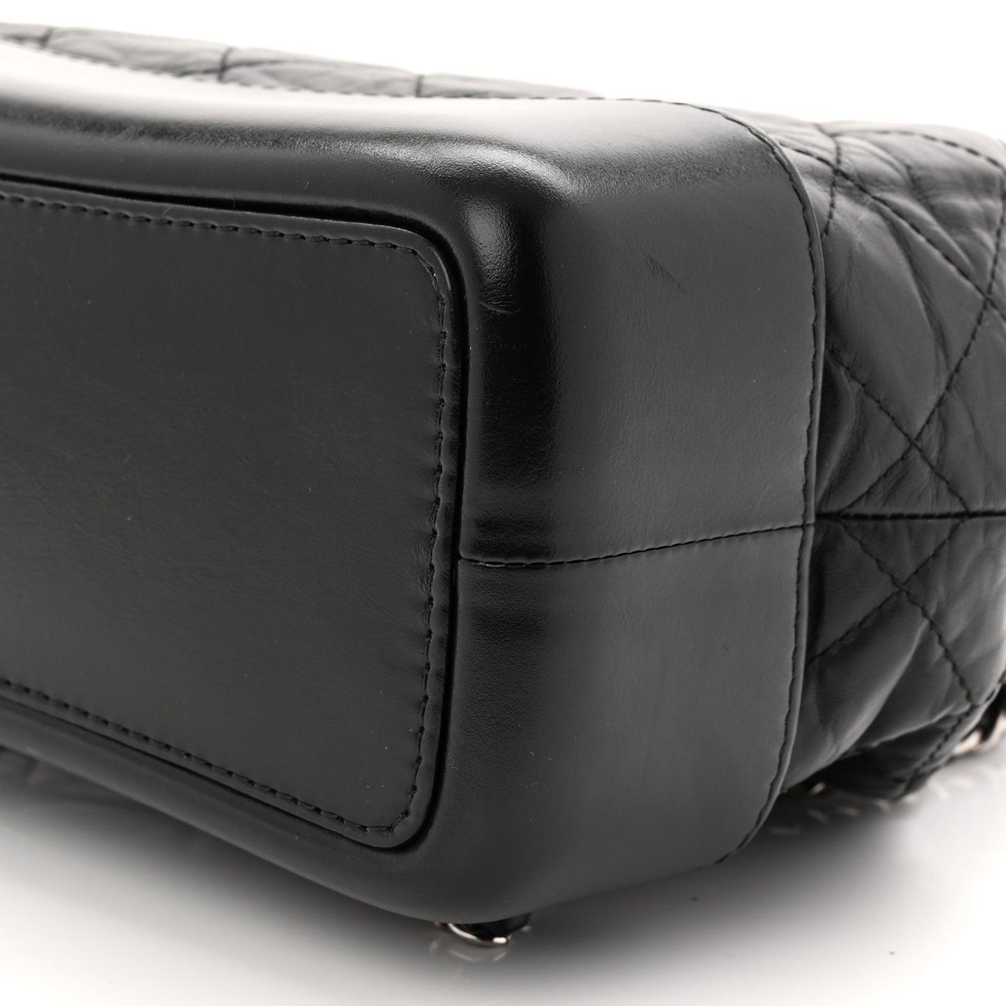 Aged Calfskin Quilted Small Gabrielle Backpack Black