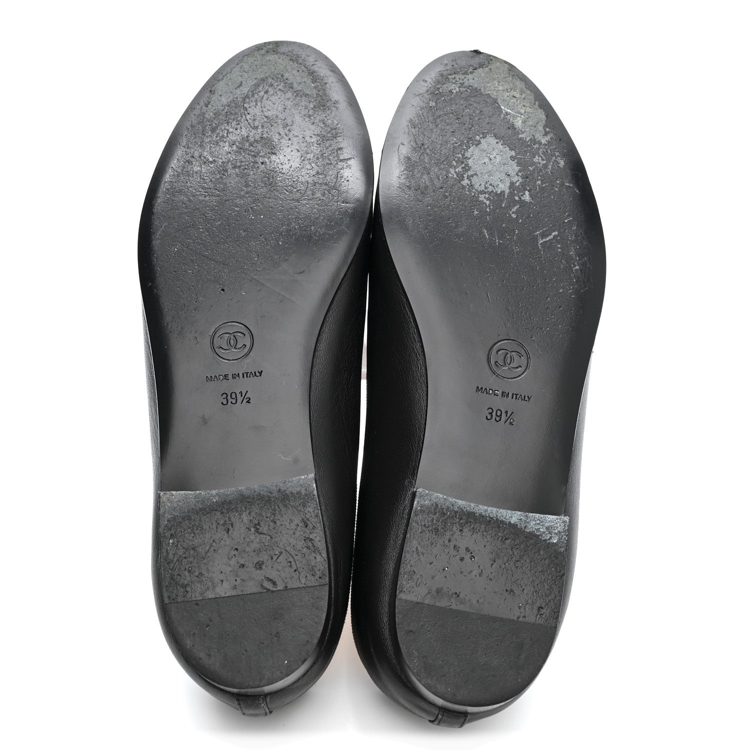 Chanel Lambskin Patent Cap Toe Ballerina Flats 39.5 Black 6 of 18