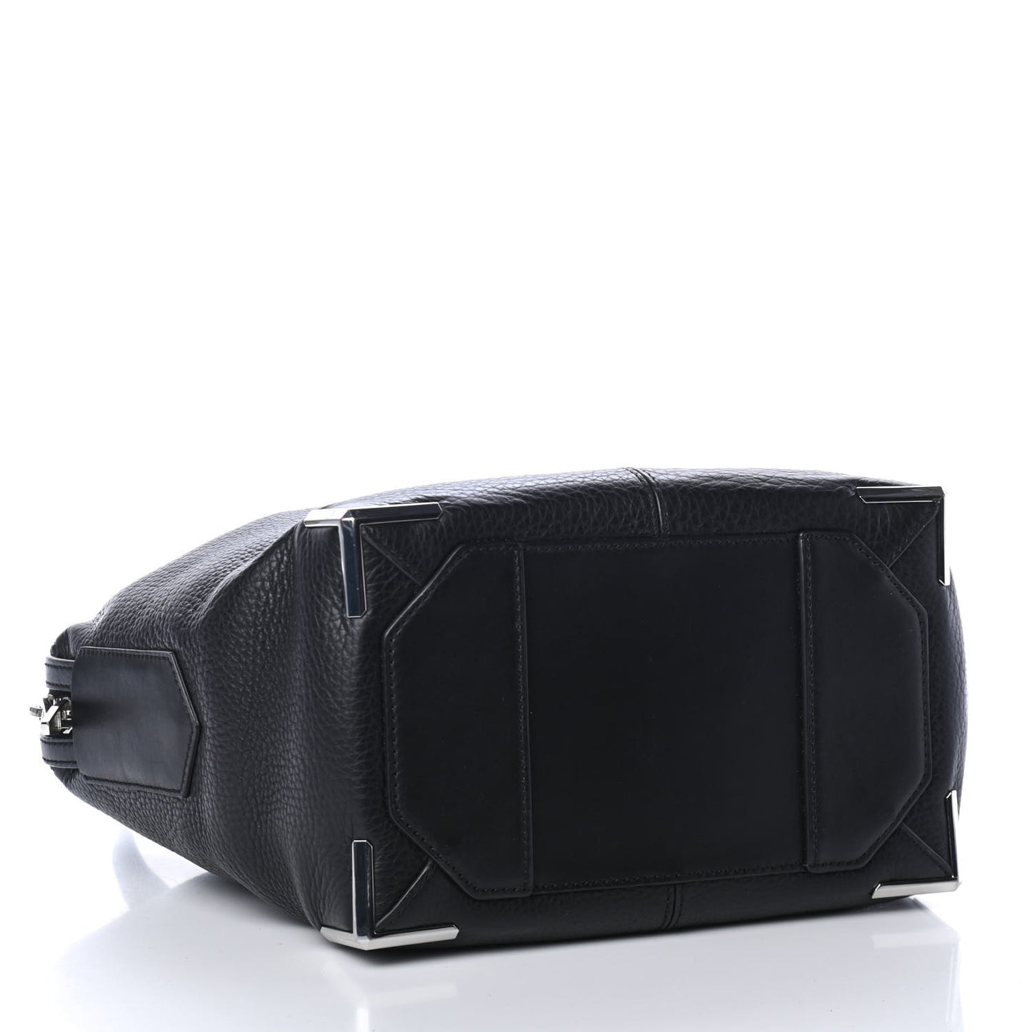 Pebbled Calfskin Small Emile Black Silver Hardware