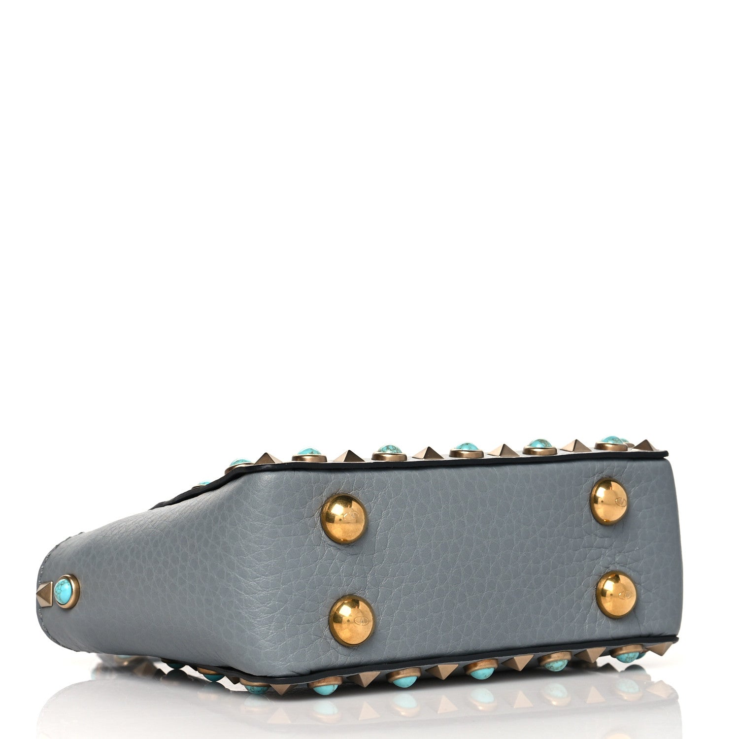 Valentino Garavani Grained Calfskin Micro Rockstud Rolling Tote Giada 3 of 9