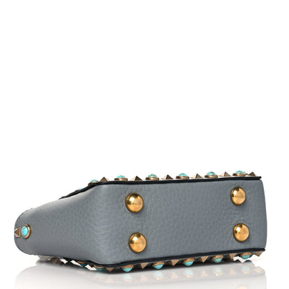 Valentino Garavani Grained Calfskin Micro Rockstud Rolling Tote Giada 3 of 9