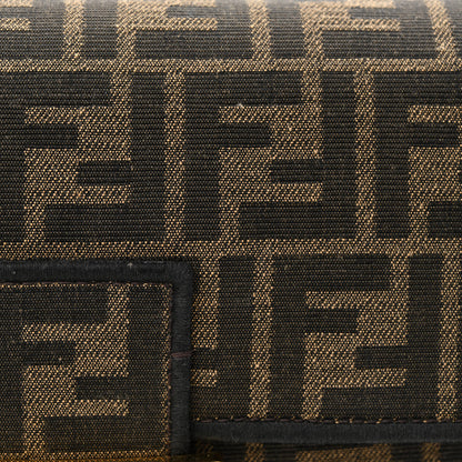 Fendi Fabric Jacquard FF 1974 Medium Baguette Tobacco Moro Black 12 of 12