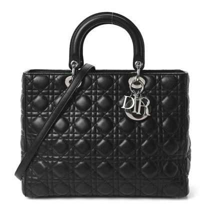 Christian Dior Lambskin Cannage Large Lady Dior Black 1 of 10