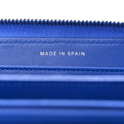 Chanel Lambskin Quilted Large Gusset Zip Around Wallet Blue 7 of 10