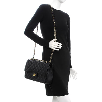 Chanel Caviar Quilted Jumbo Double Flap Black 2 of 9