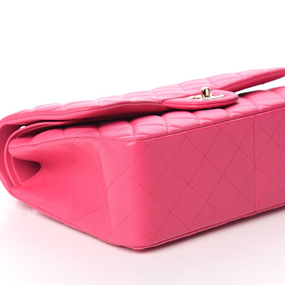 Chanel Lambskin Quilted Jumbo Double Flap Dark Pink 7 of 8