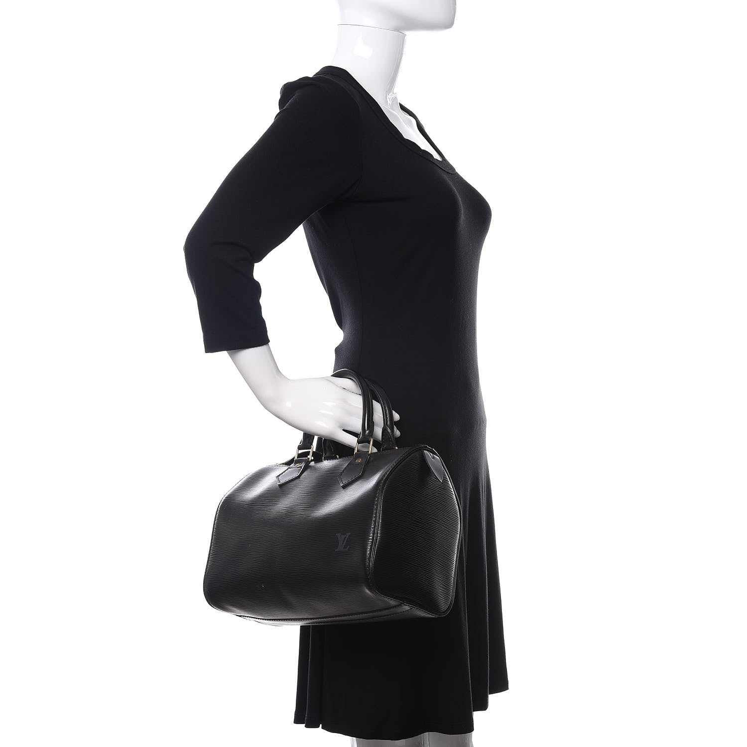 Louis Vuitton Epi Speedy 25 Black 2 of 11