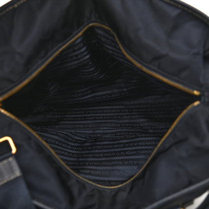 Prada Tessuto Nylon Saffiano Tote Navy 4 of 9
