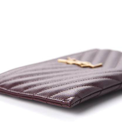 Saint Laurent Grain De Poudre Chevron Monogram Bill Pouch Palissandre 8 of 12