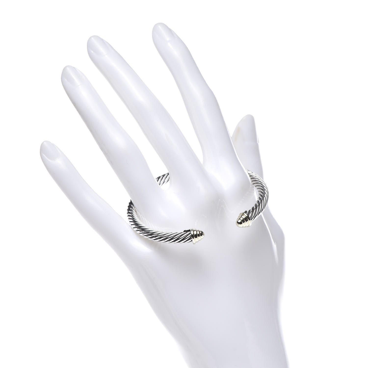 David Yurman Sterling Silver 14K Yellow Gold 5mm Cable Classics Bracelet 2 of 5