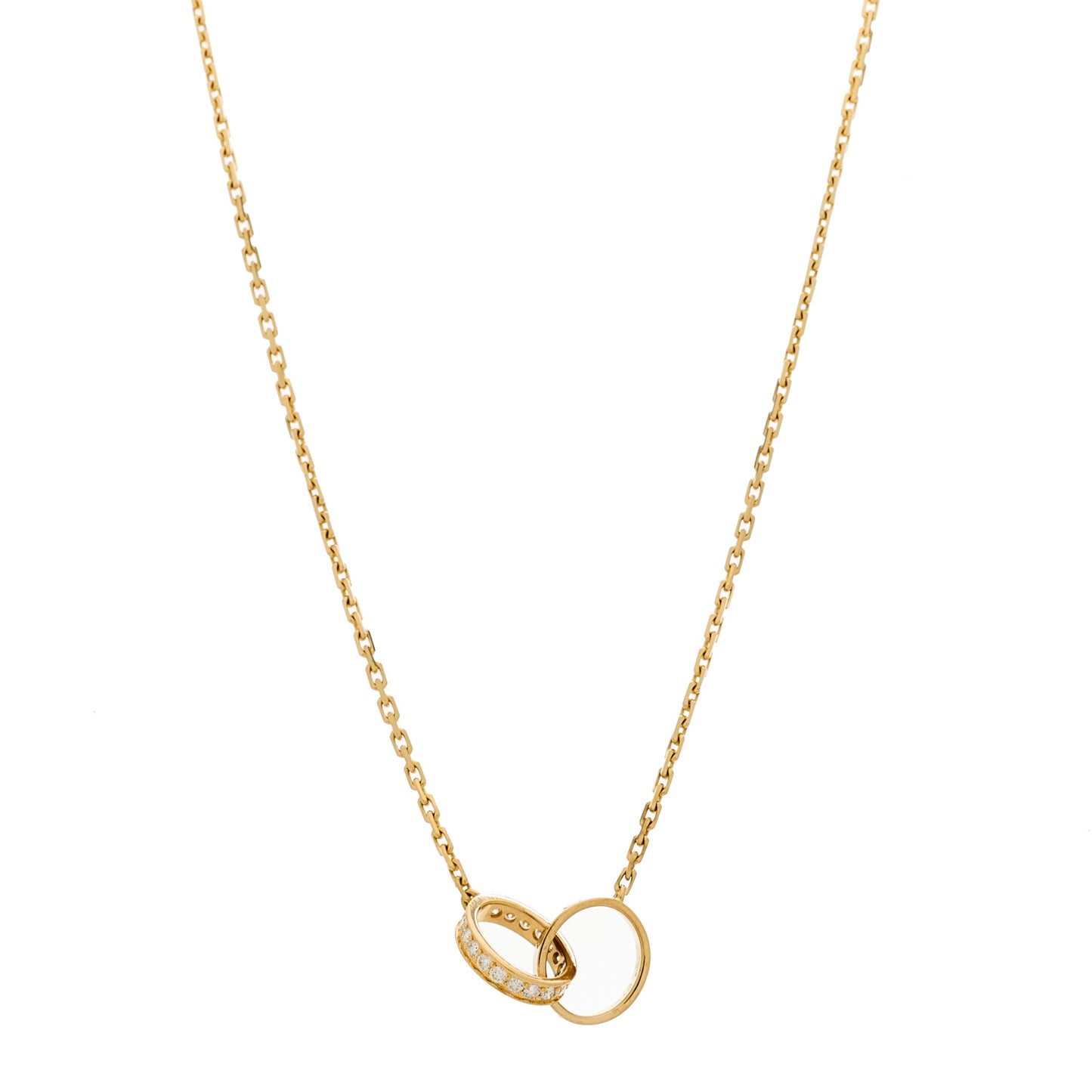 18K Yellow Gold Diamond Interlocking LOVE Necklace