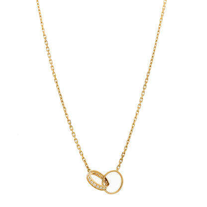 Cartier 18K Yellow Gold Diamond Interlocking LOVE Necklace 1 of 7