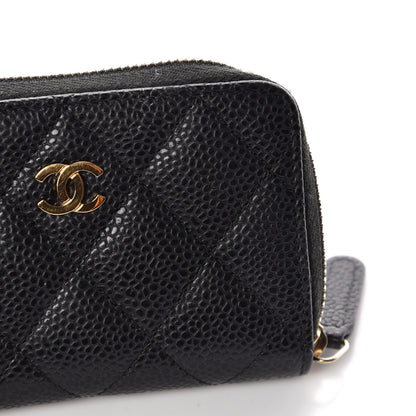 Chanel Caviar Quilted Zip Coin Purse Black 10 of 10