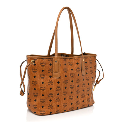 MCM Visetos Medium Liz Reversible Shopper Tote Cognac 4 of 19