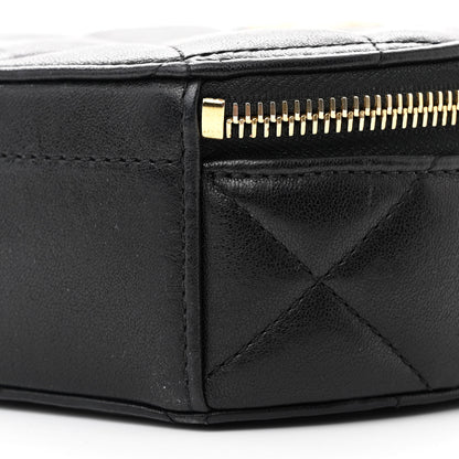 Chanel Lambskin Metal Quilted Small Top Handle Round Shoulder Bag Black 10 of 11