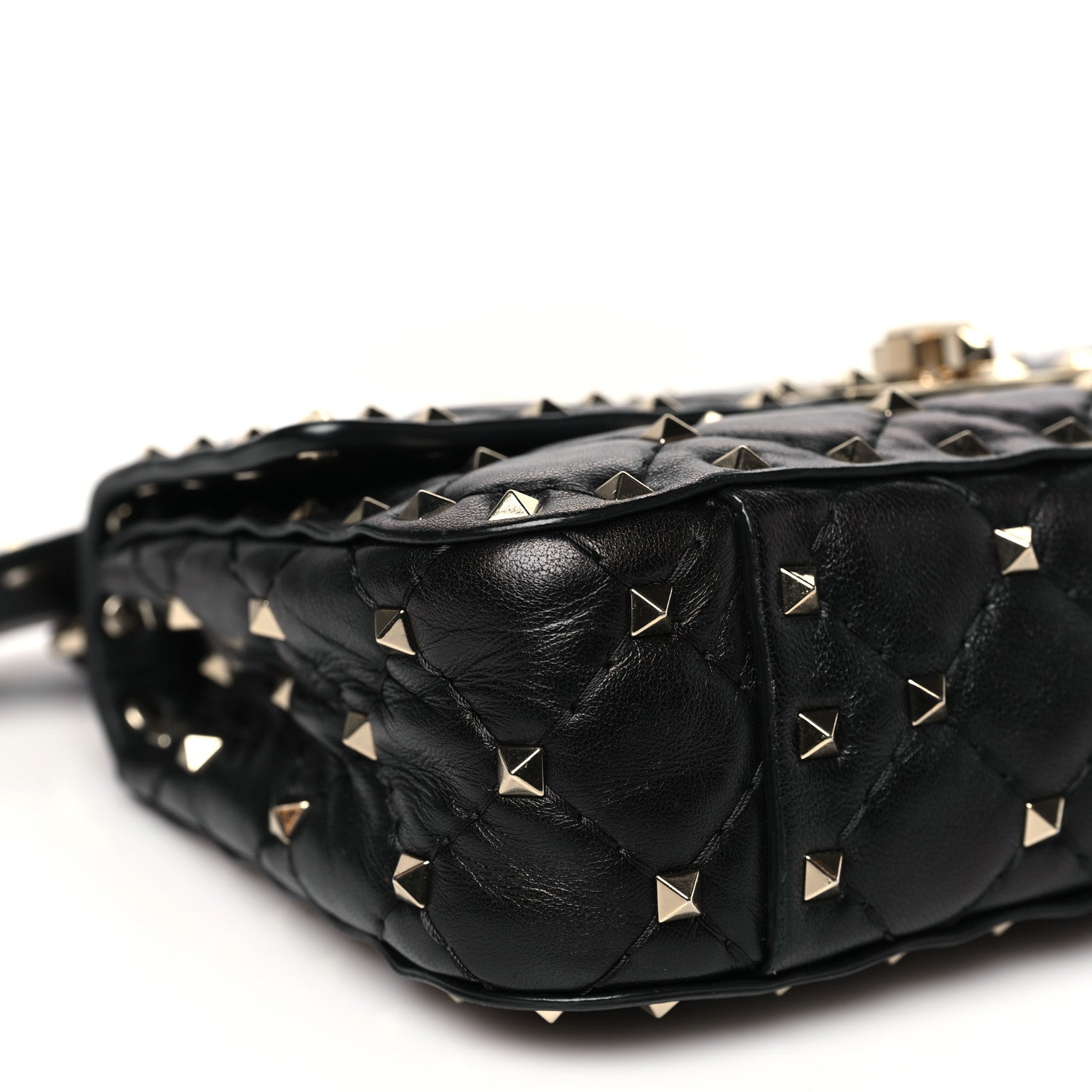 Valentino Garavani Lambskin Small Rockstud Spike Shoulder Bag Black 8 of 9