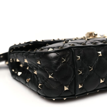Valentino Garavani Lambskin Small Rockstud Spike Shoulder Bag Black 8 of 9