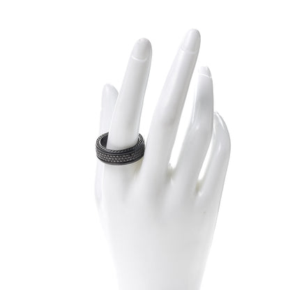 David Yurman Titanium Sterling Silver Black Diamond Streamline Three-Row Band Ring 67 12 2 of 5