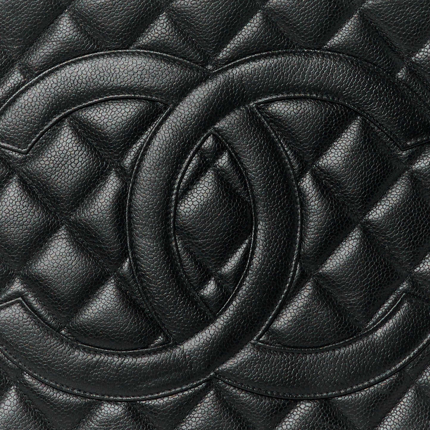 Caviar Quilted Medallion Tote Black