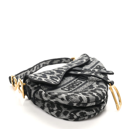 Christian Dior Canvas Mizza Embroidered Saddle Bag Gray 4 of 10