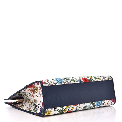 Gucci Canvas Large Flora Tote Navy Multicolor 4 of 10