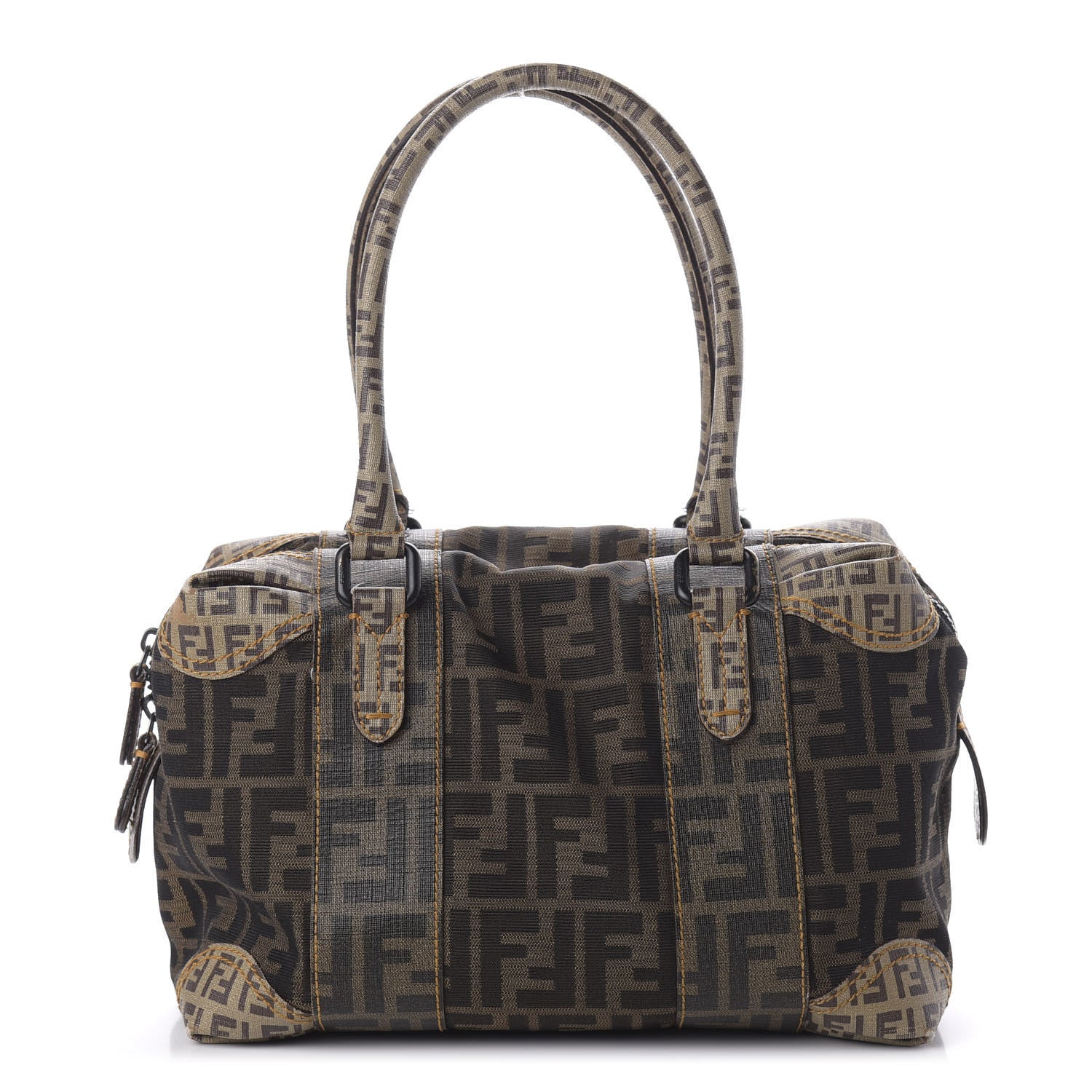 Fendi Zucca Zucchino Mixed Media Small B Mix Tote Tobacco 1 of 11