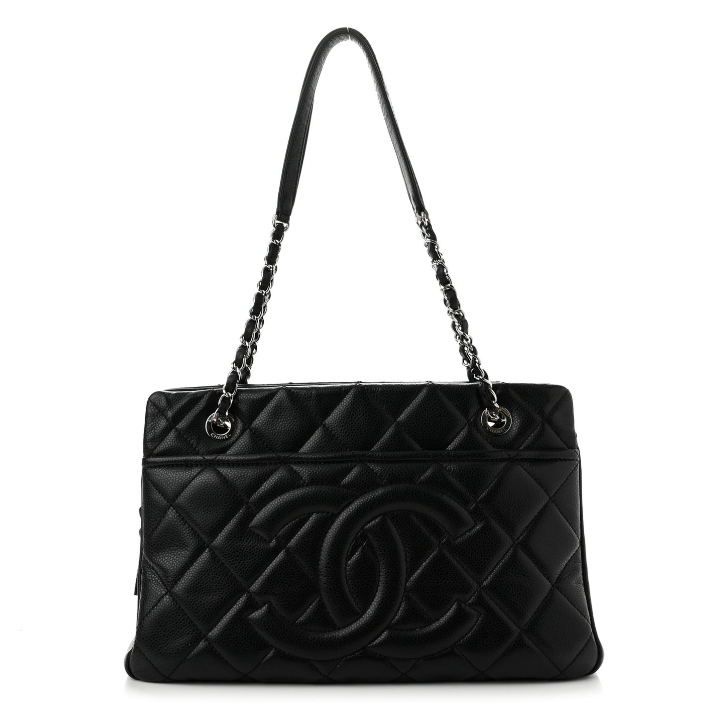 Caviar Quilted Timeless CC Soft Tote Black