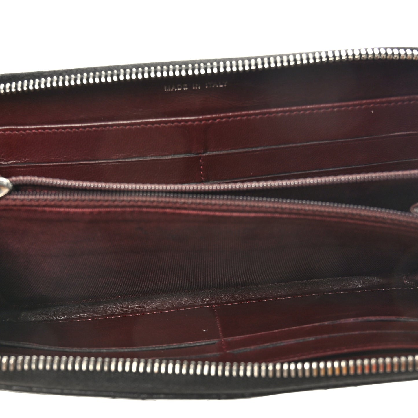 Lambskin Quilted Large Gusset Zip Around Wallet Black