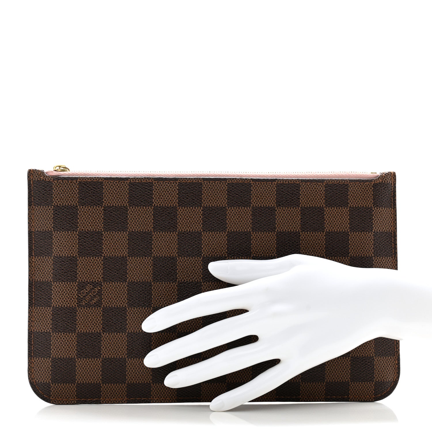 Louis Vuitton Damier Ebene Neverfull MM GM Pochette Rose Ballerine 2 of 9